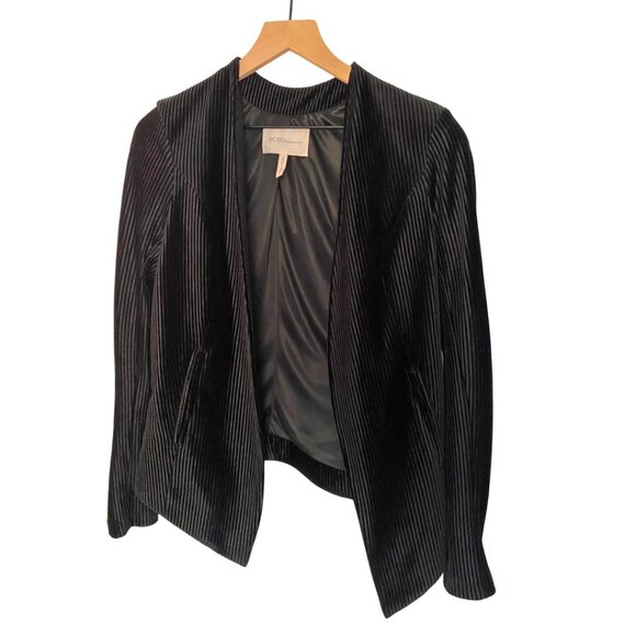 BCBGeneration Black Ribbed Velvet Blazer Women’s Size Small - Picture 2 of 9